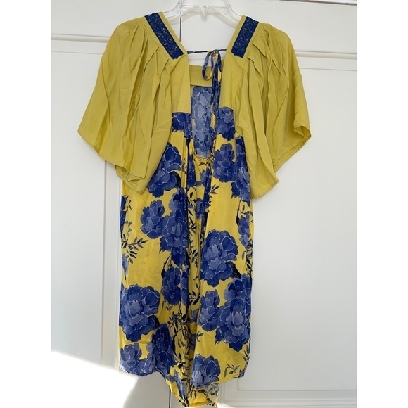Umgee BOHO DRESS/TOP MUSTARD FLORAL EMBROIDERED - SIZE S - Picture 2 of 3